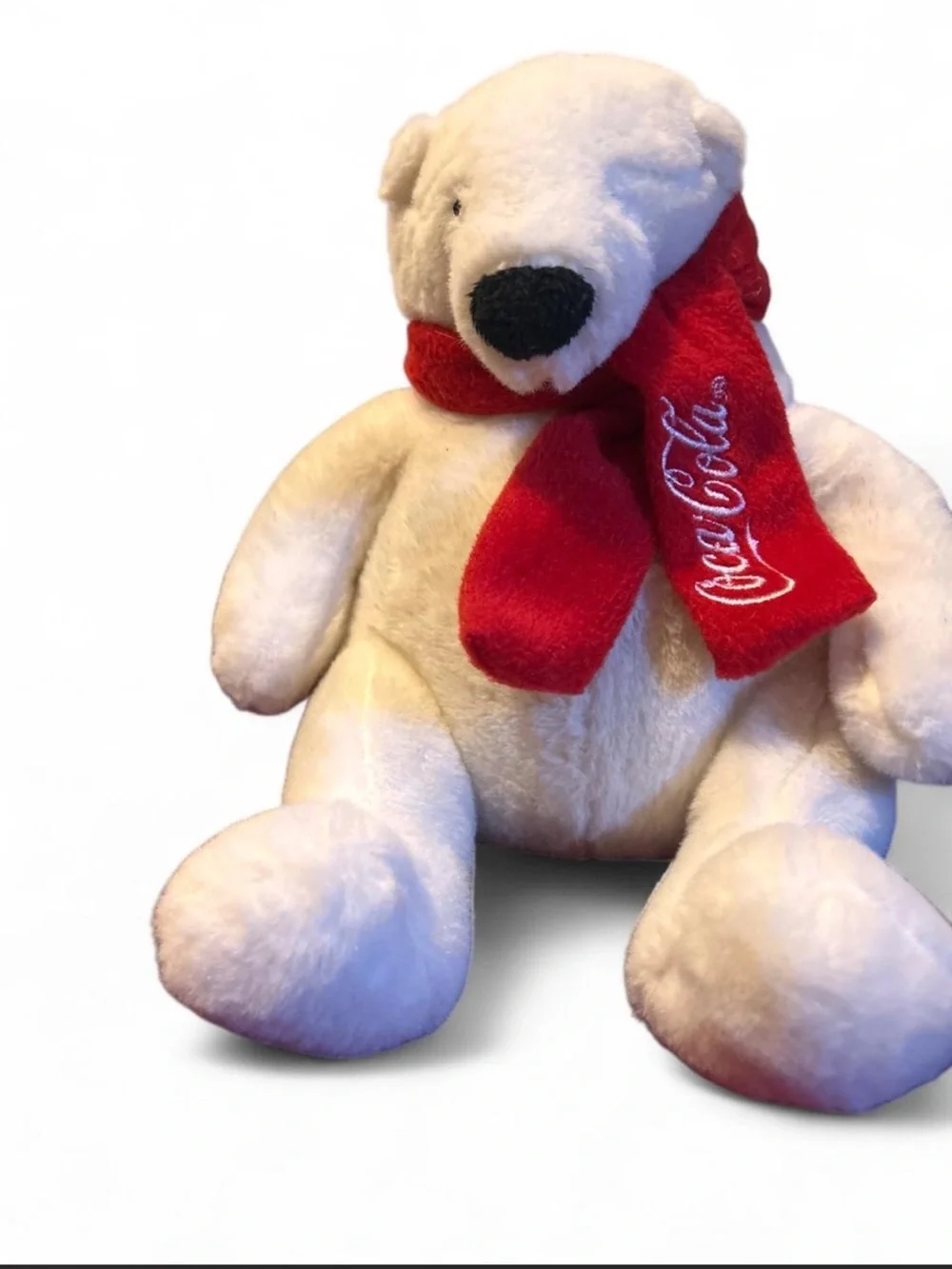 Vintage Coca- Cola plush Polar Bear W/ red scarf- collectible